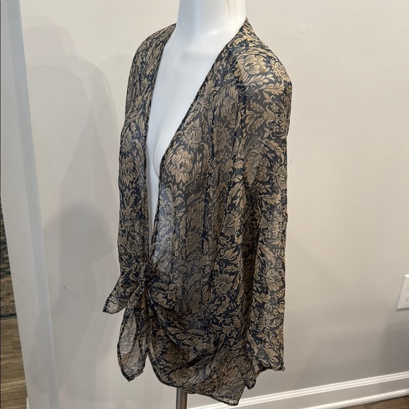 Karen Zambos One Size Floral Sheer Kimono Cardigan Coverup Top - Picture 5 of 8